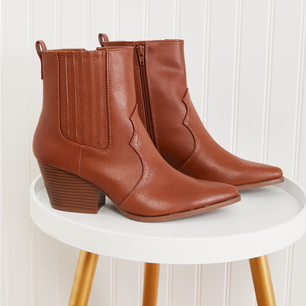 Camel Pointed Toe Boots